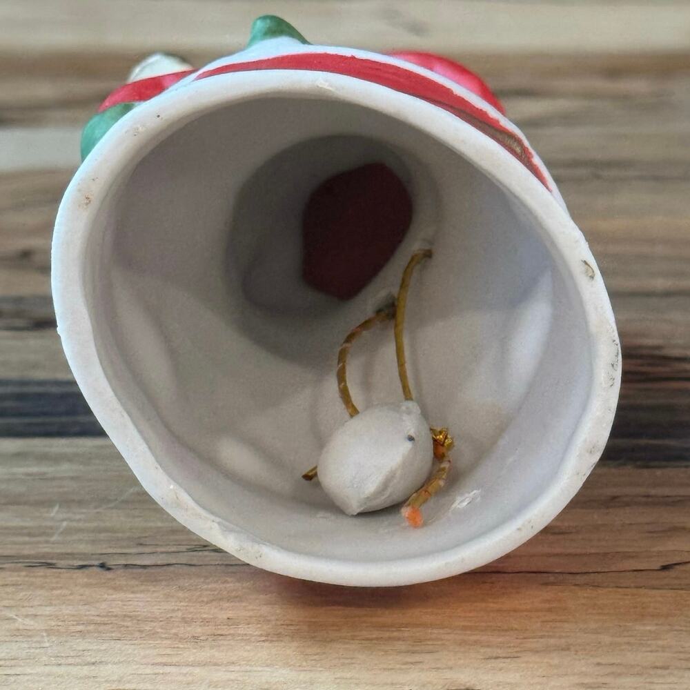 Vintage 1978 Jasco Merri-Bells Bisque Elf Playing Horn on Drum Christmas Bell - Picture 9 of 11